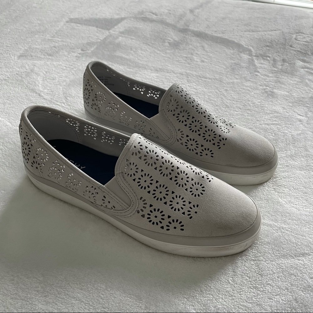Sperry Grey Flower Eyelet Slip-On